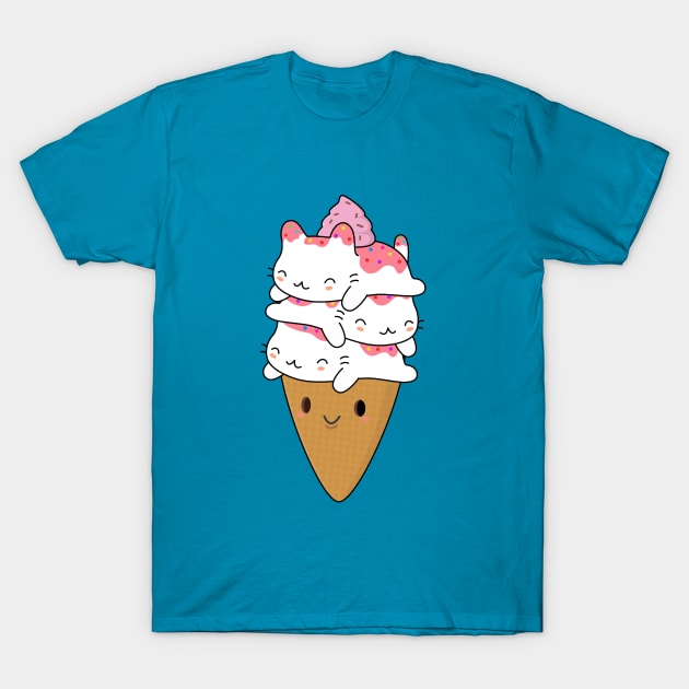 Cat ice top cream shirt
